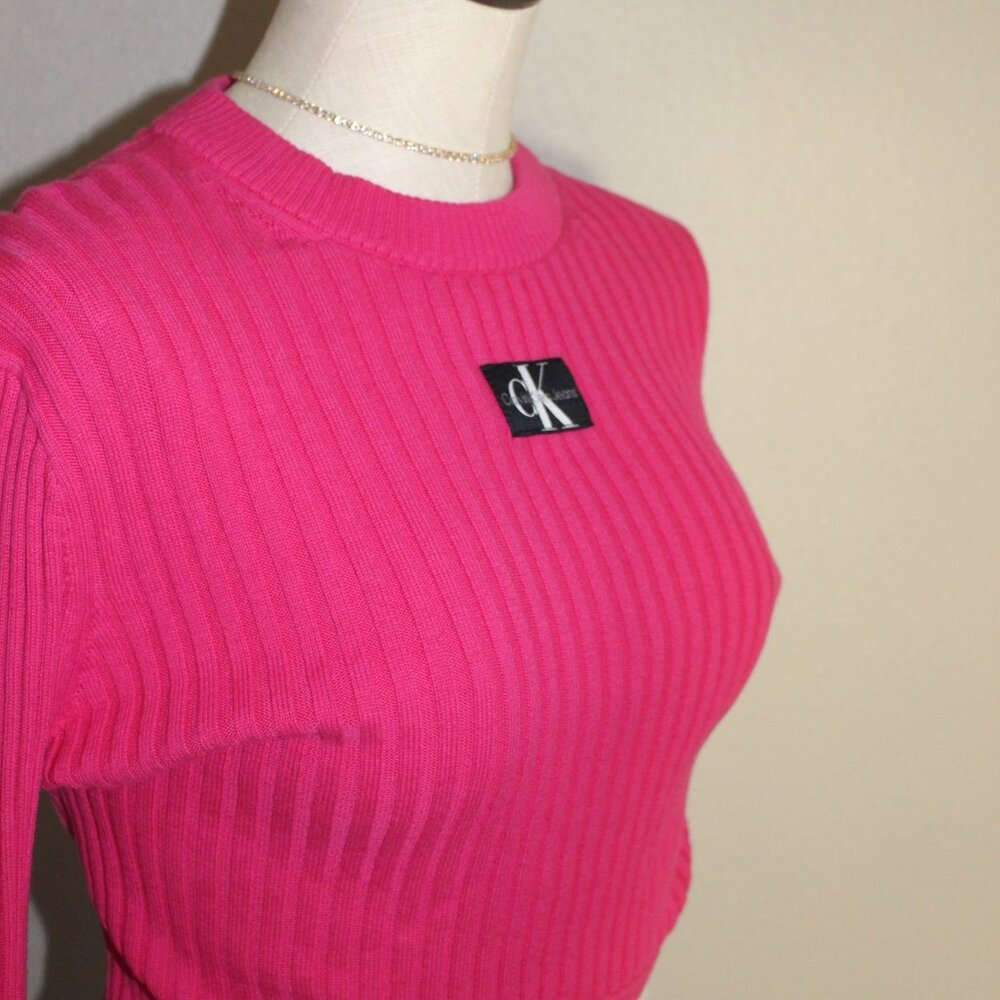 Hot Pink Cropped Calvin Klien Sweater